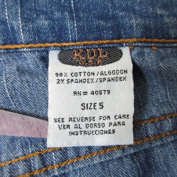 KÜL Women's Blue Denim Capri Pants Cropped Jeans Button Pockets Cute Size 5 - Picture 10 of 11